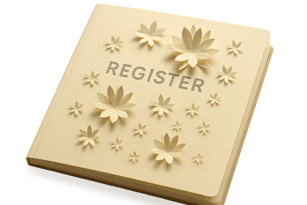 3D pop-up flowers and stars on attendance register page